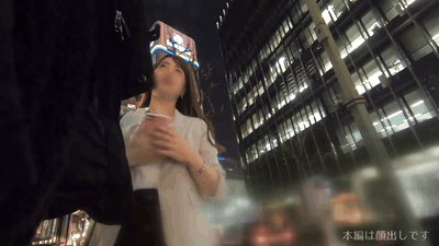 【深田ゆめ】銀座コリドー街で逆ナン挑戦!美乳OLと夜の居酒屋密着デート【GIF】