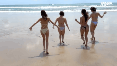 【逢沢みゆ】弱小女子バレー部のJ系4人、真夏ビーチで過激特訓と一夜の乱交【GIF】