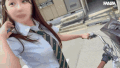【椎名心春】チャリ通学中に見つめた君の無防備パンチラと10000点の美巨乳【GIF】